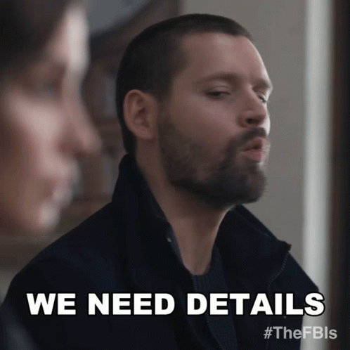 Man With Beard Saying We Need Details GIF