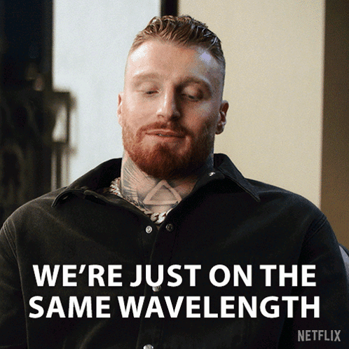 Man With Beard Saying We're On Same Wavelength GIF