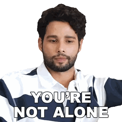 Man with Beard Saying You Are Not Alone