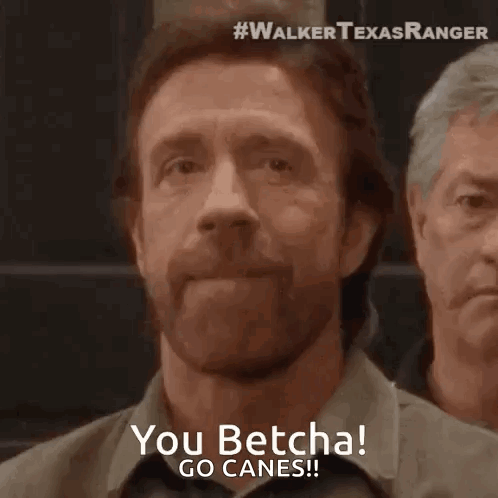 Man With Beard Saying You Betcha Go Canes GIF
