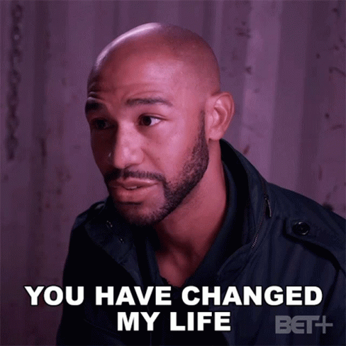 Man with Beard Saying You Have Changed My Life