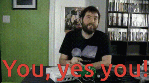 Man with Beard Saying You Yes You