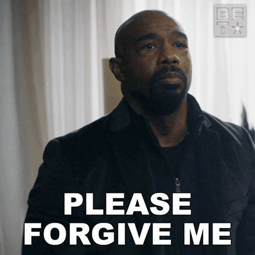 Man With Beard Says Please Forgive Me