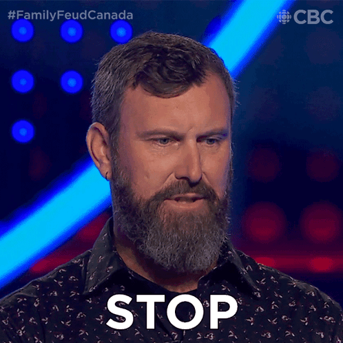Man With Beard Says Stop GIF