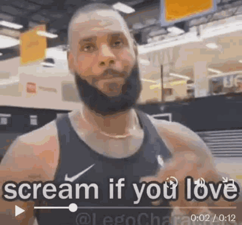 Man with Beard Screaming Love