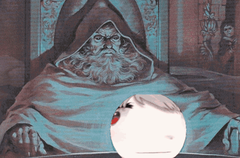 Man With Beard Sitting In Front Of White Ball GIF