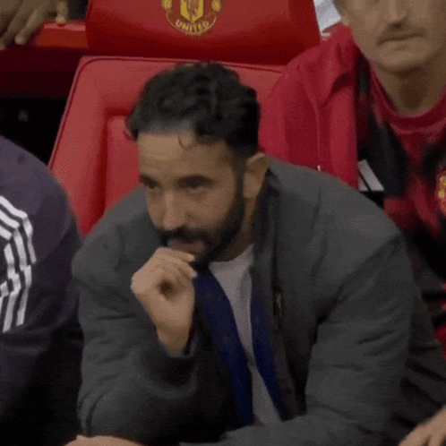 Man with Beard Sitting in Stadium Seat