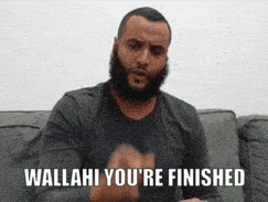 Man With Beard Sitting on Couch Says Wallahi You're Finished