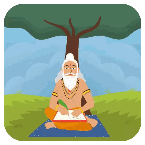 Man with Beard Sitting Under Tree Writing