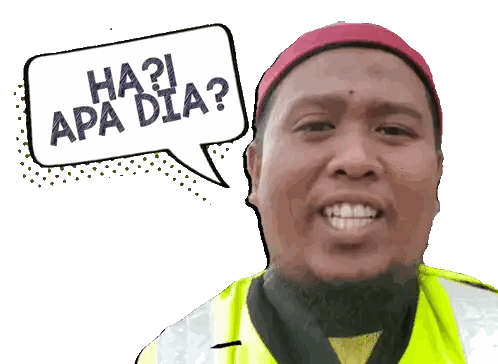 Man With Beard Smiling and Speech Bubble Ha Apa Dia