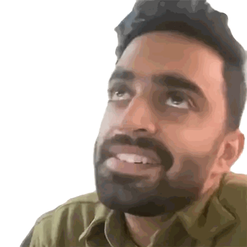 Man with Beard Smiling in Green Shirt