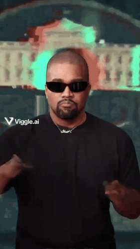 Man With Beard Sunglasses and Kanye West Name Tag