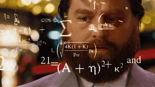 Man With Beard Surrounded By Math Equations GIF