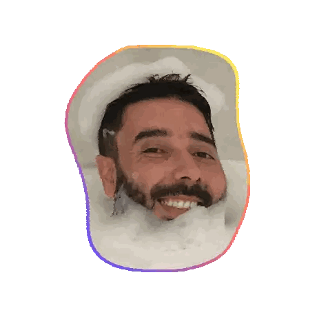 Man With Beard Taking Bubble Bath