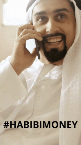 Man With Beard Talking on Cell Phone #habibimoney