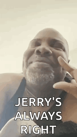 Man with Beard Talking on Phone Jerry's Always Right