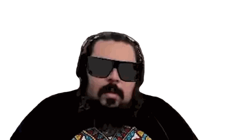 Man with Beard Wearing Headphones and Sunglasses