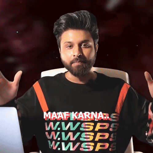 Man with Beard Wearing Maaf Karnars Shirt
