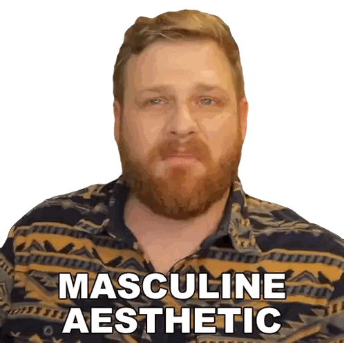 Man with Beard Wearing Masculine Aesthetic Shirt