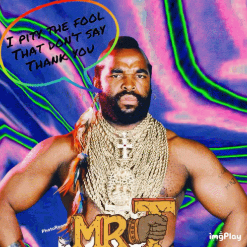 Man With Beard Wearing Mr. T Necklace GIF