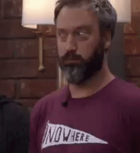 Man with Beard Wearing Nowhere T-Shirt