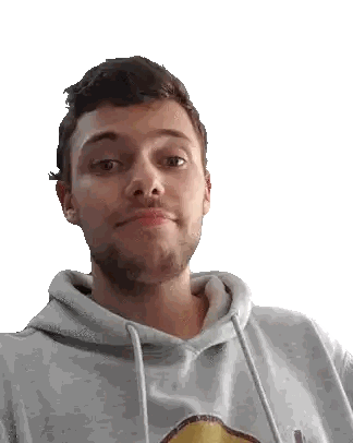 Man With Beard Wearing Smiley Hoodie