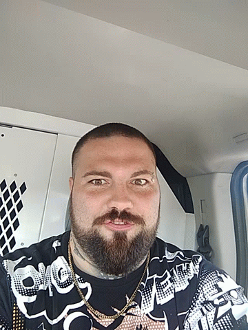 Man With Beard Wearing Supreme Shirt GIF