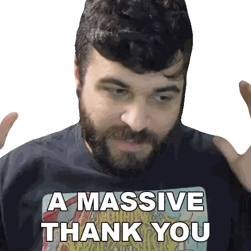 Man with Beard Wearing Thank You Shirt