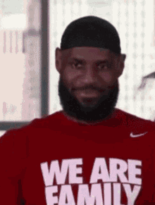 Man With Beard Wearing We Are Family T-Shirt GIF