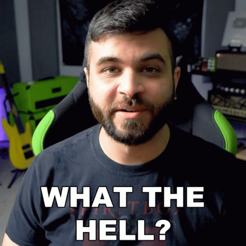 Man With Beard Wearing What The Hell Shirt GIF