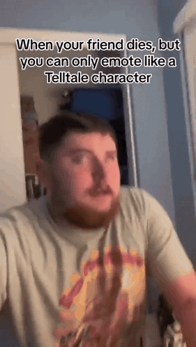 Man with Beard Wearing When Your Friend Dies T-Shirt