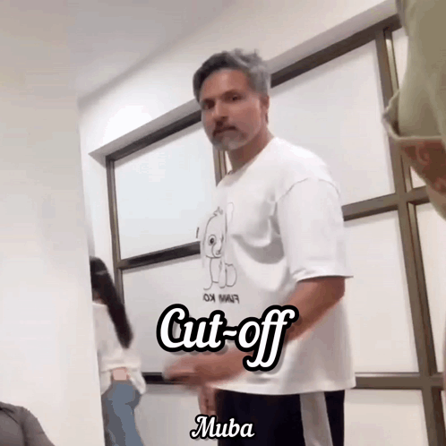 Man With Beard Wearing White Shirt Saying Cut-Off