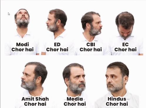 Man With Beard Wearing White Shirt Saying Modi Chor Hai