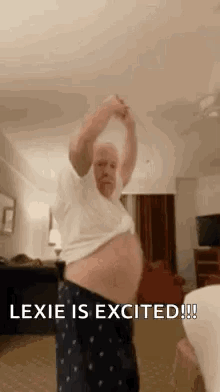 Man With Big Belly Dancing Shirtless GIF