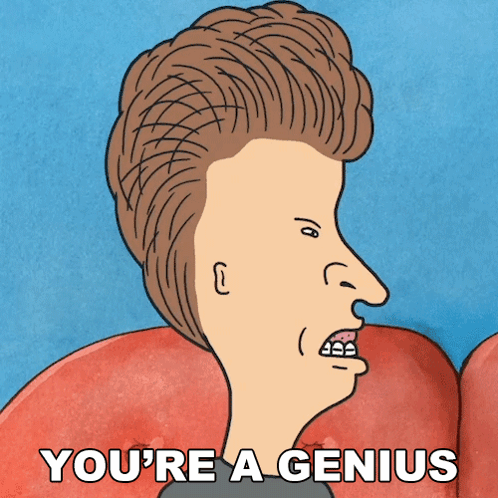 Man With Big Head Saying You're A Genius GIF