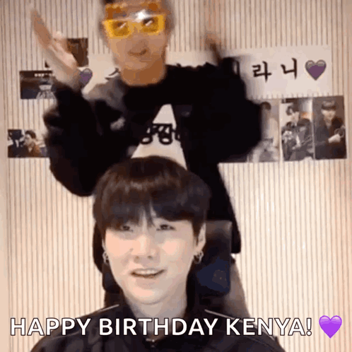 Man With Birthday Hat Says Happy Birthday Kenya GIF