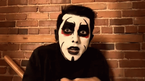 Man with Black and White Makeup