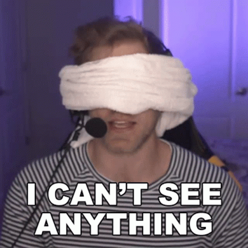 Man With Blindfold Saying I Can't See Anything
