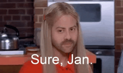 Man with Blonde Hair and Beard Saying Sure Jan