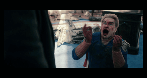 Man With Blood Coming Out of Face