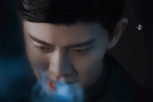 Man with Blood in Mouth
