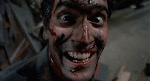Man with Blood on Face and Mouth