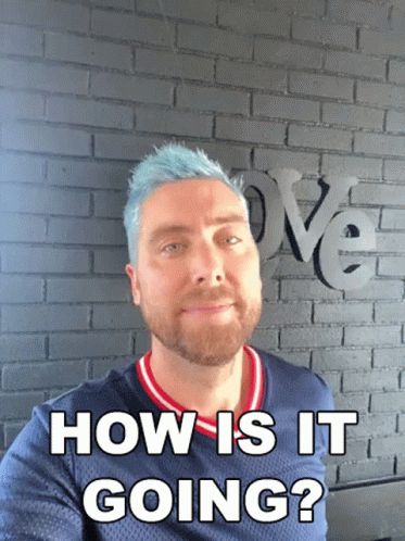 Man With Blue Hair and Beard Asking How Is It Going