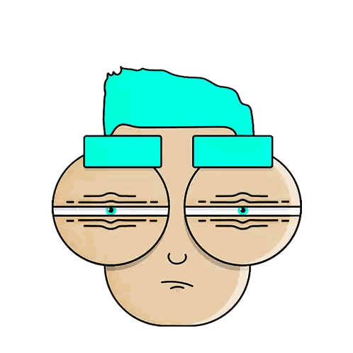 Man With Blue Hair and Glasses