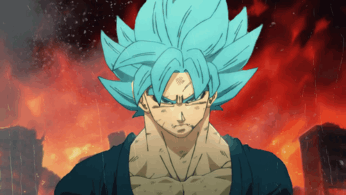 Man With Blue Hair Red Background GIF