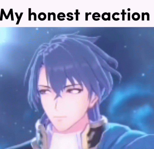 Man with Blue Hair Saying My Honest Reaction