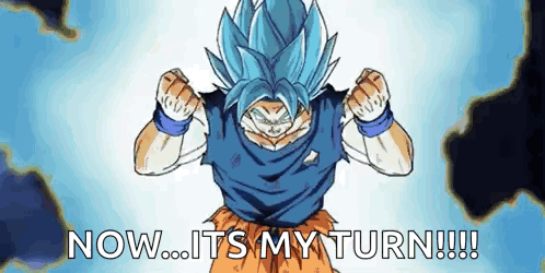 Man With Blue Hair Saying Now It's My Turn GIF
