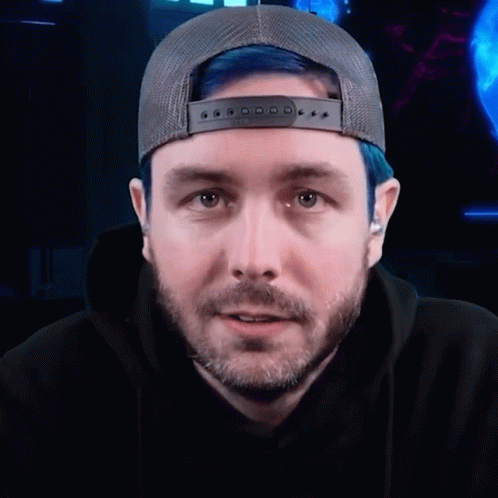Man with Blue Hair Wearing Hat