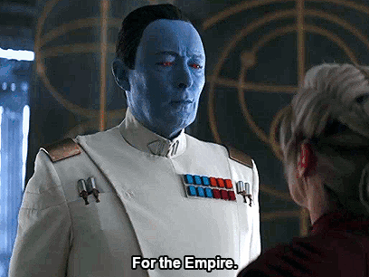 Man With Blue Paint Saying For the Empire