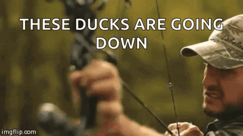 Man With Bow and Arrow These Ducks Are Going Down